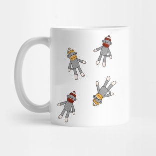 Sock Monkey Pattern On White Background Mug